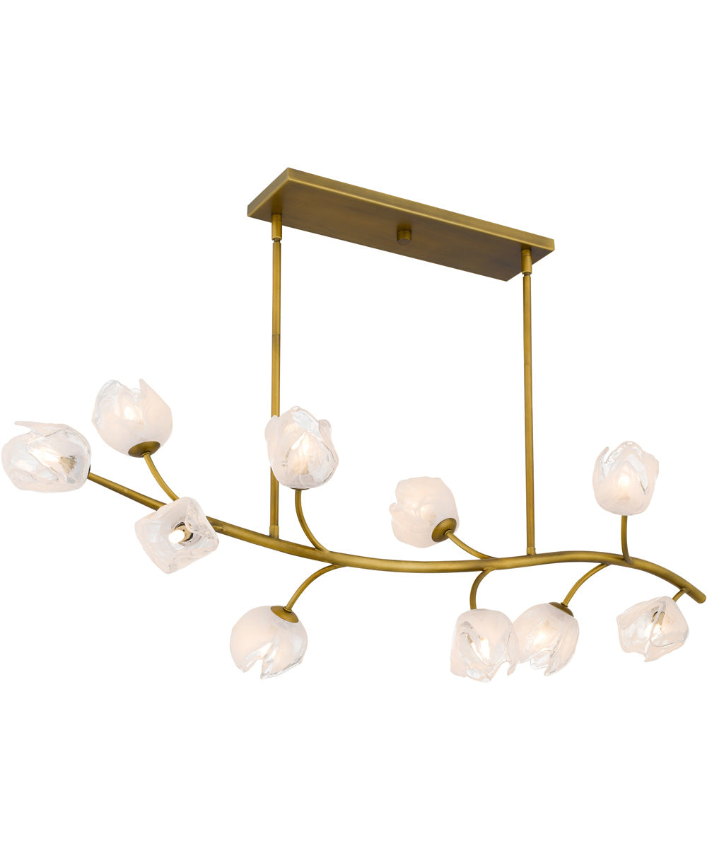 Walker 10-light Island Light Vintage Brass