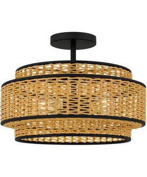 Teton 3-light Semi Flush Mount Matte Black