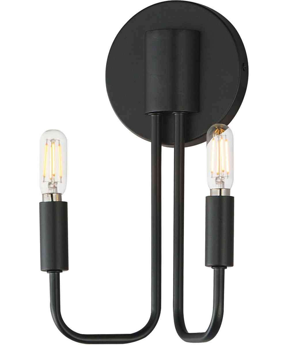 Abner 2-Light Wall Sconce Black