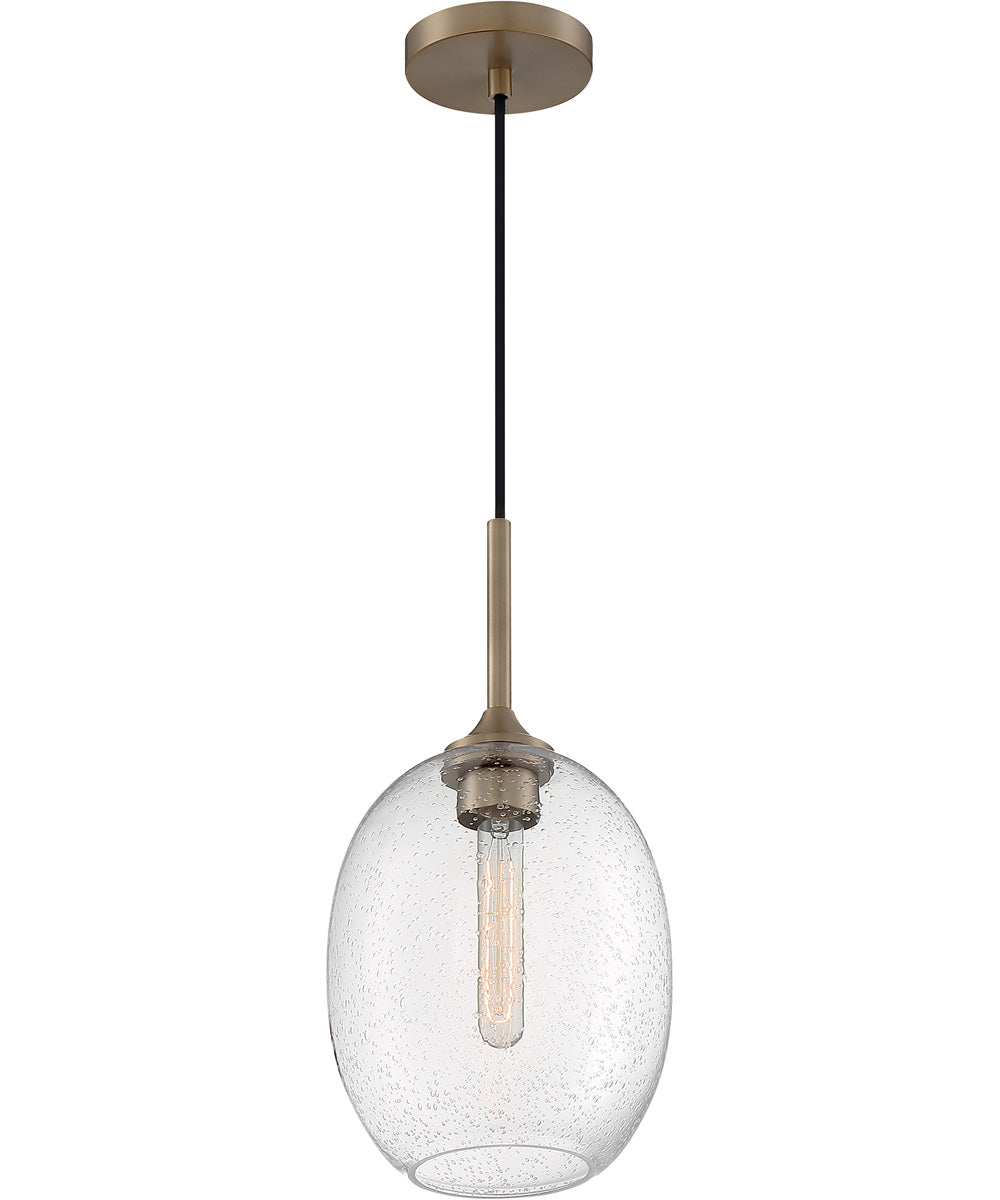 8"W Aria 1-Light Pendant Burnished Brass