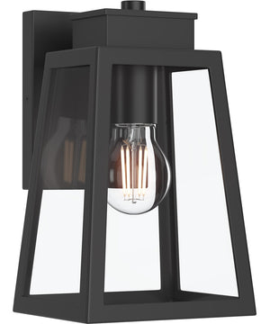 Hedry Small Outdoor Wall Lantern with Clear Glass Panels Matte Black