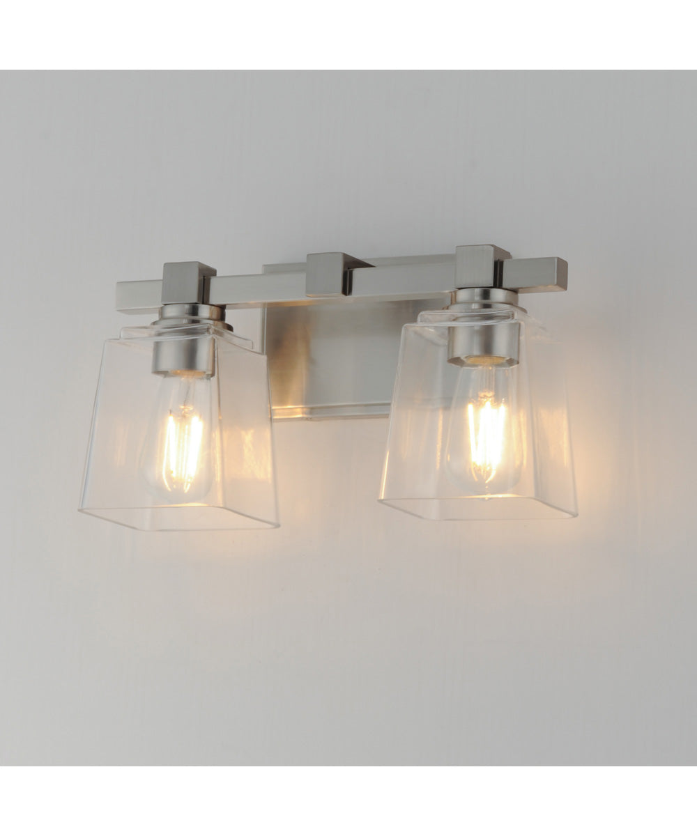 Cubos 2-Light Wall Sconce Satin Nickel