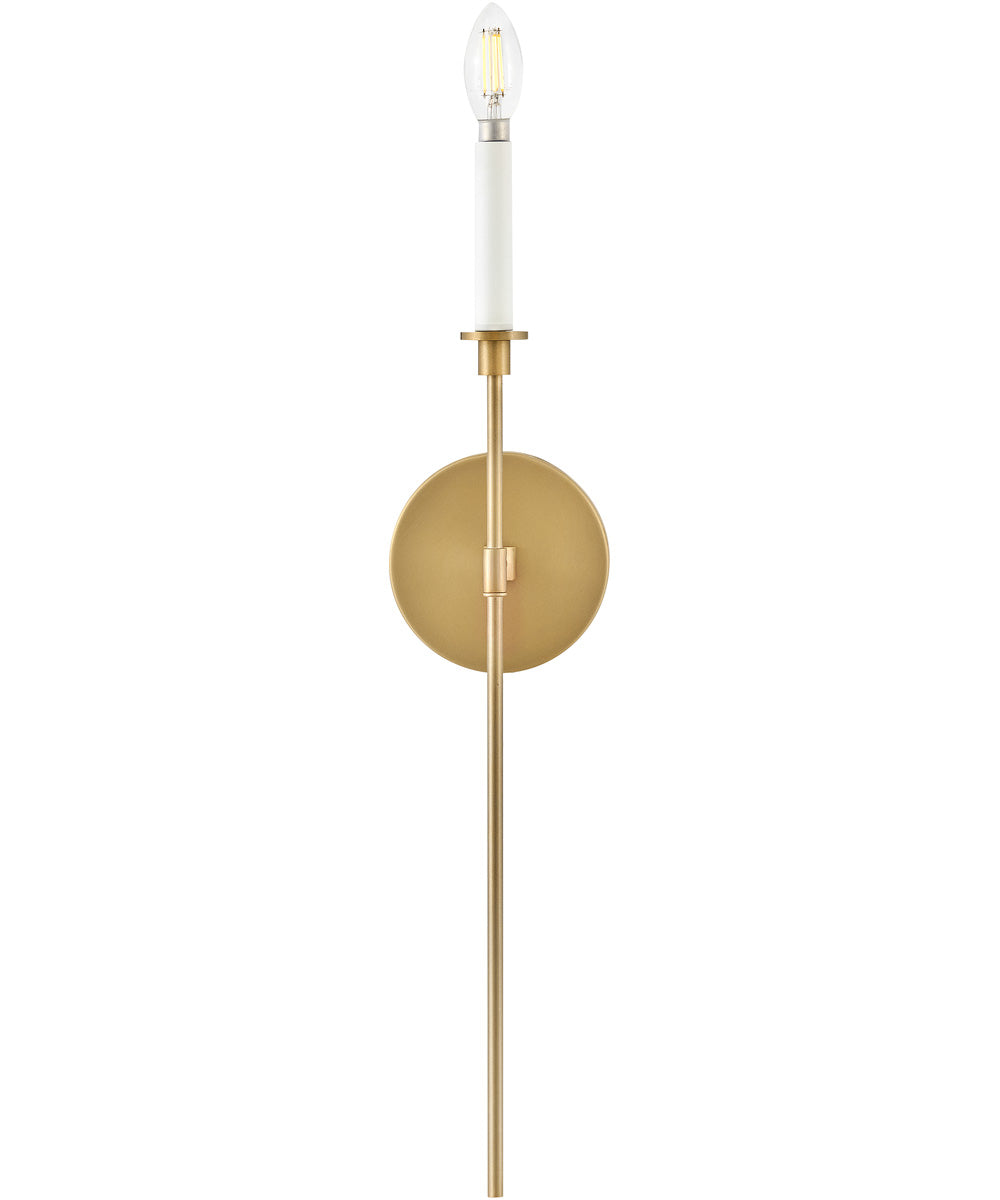 Hux 1-Light Large Single Light Sconce in Lacquered Brass