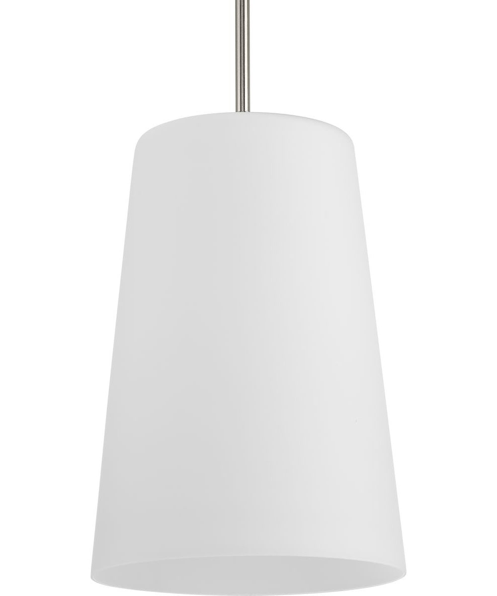 Clarion 1-Light Etched White Pendant P500430 Brushed Nickel