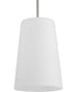 Clarion 1-Light Etched White Pendant P500430 Brushed Nickel