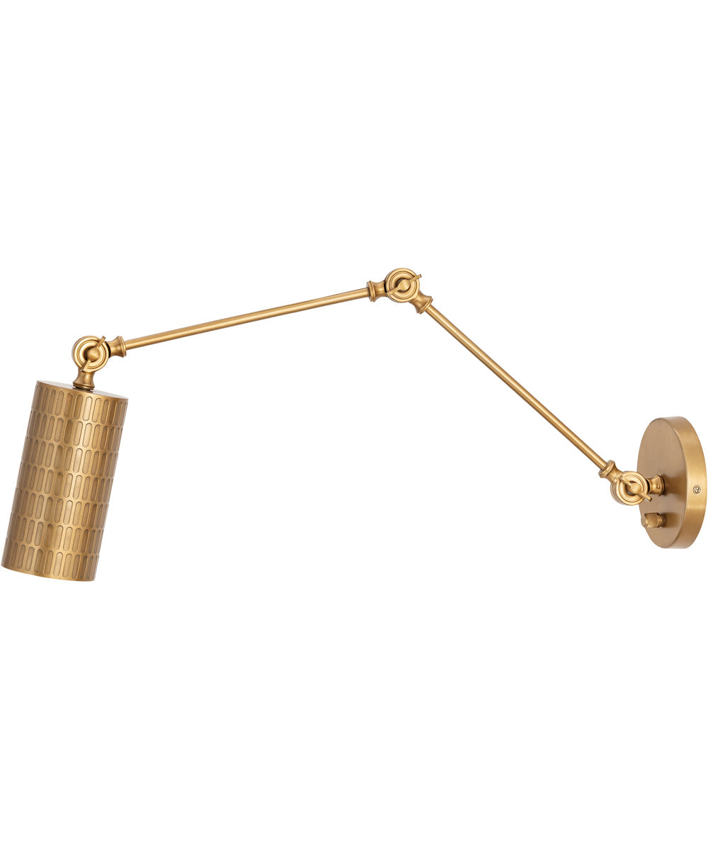 Shaka 1-Light Swing Arm Wall Sconce Weathered Brass