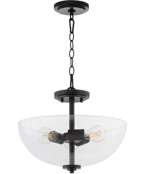 Adams 3-light Dual Mount Light Fixture Matte Black