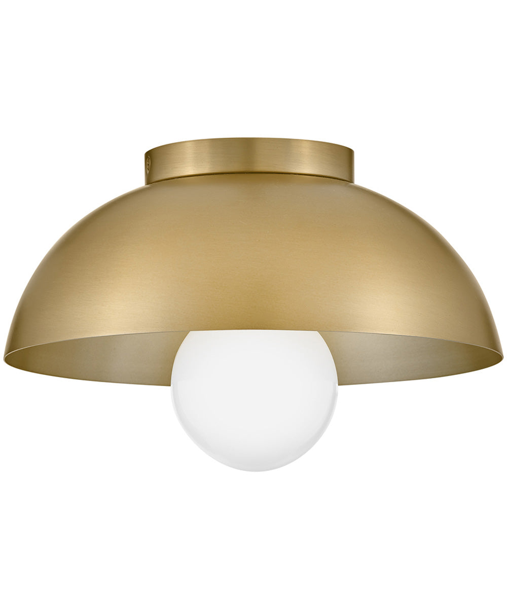 Stu 1-Light Small Flush Mount in Lacquered Brass