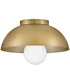 Stu 1-Light Small Flush Mount in Lacquered Brass
