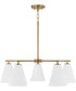 Charlie 5-Light Chandelier Matte Brass and White