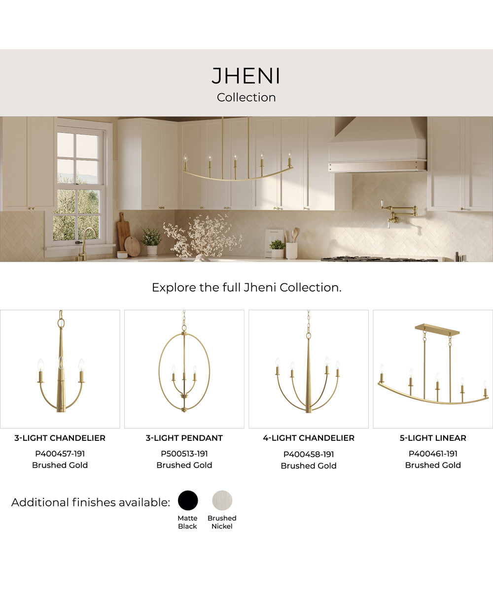 Jheni 4-Light Medium Chandelier Brushed Gold