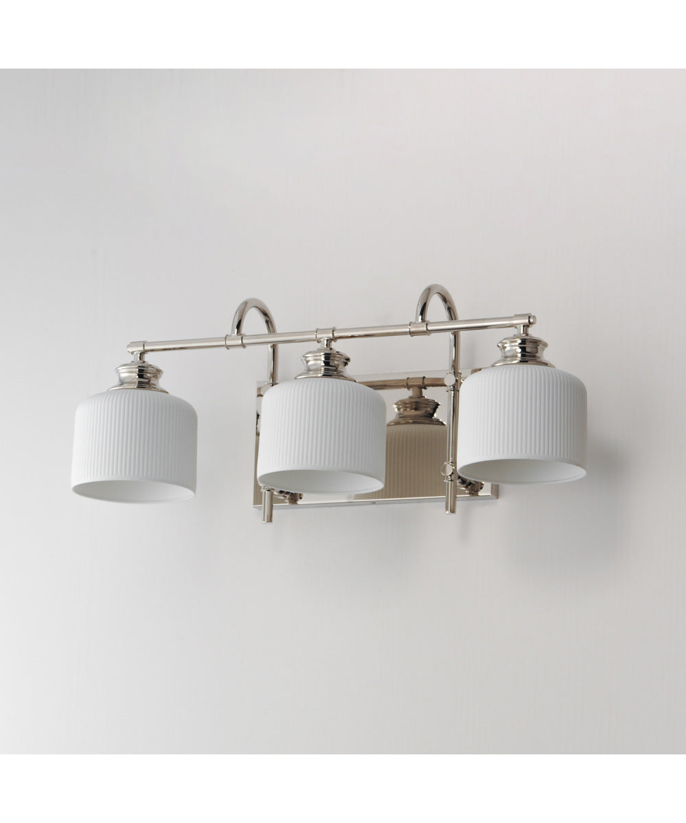 Bisque 3-Light Bath Vanity Polished Nickel