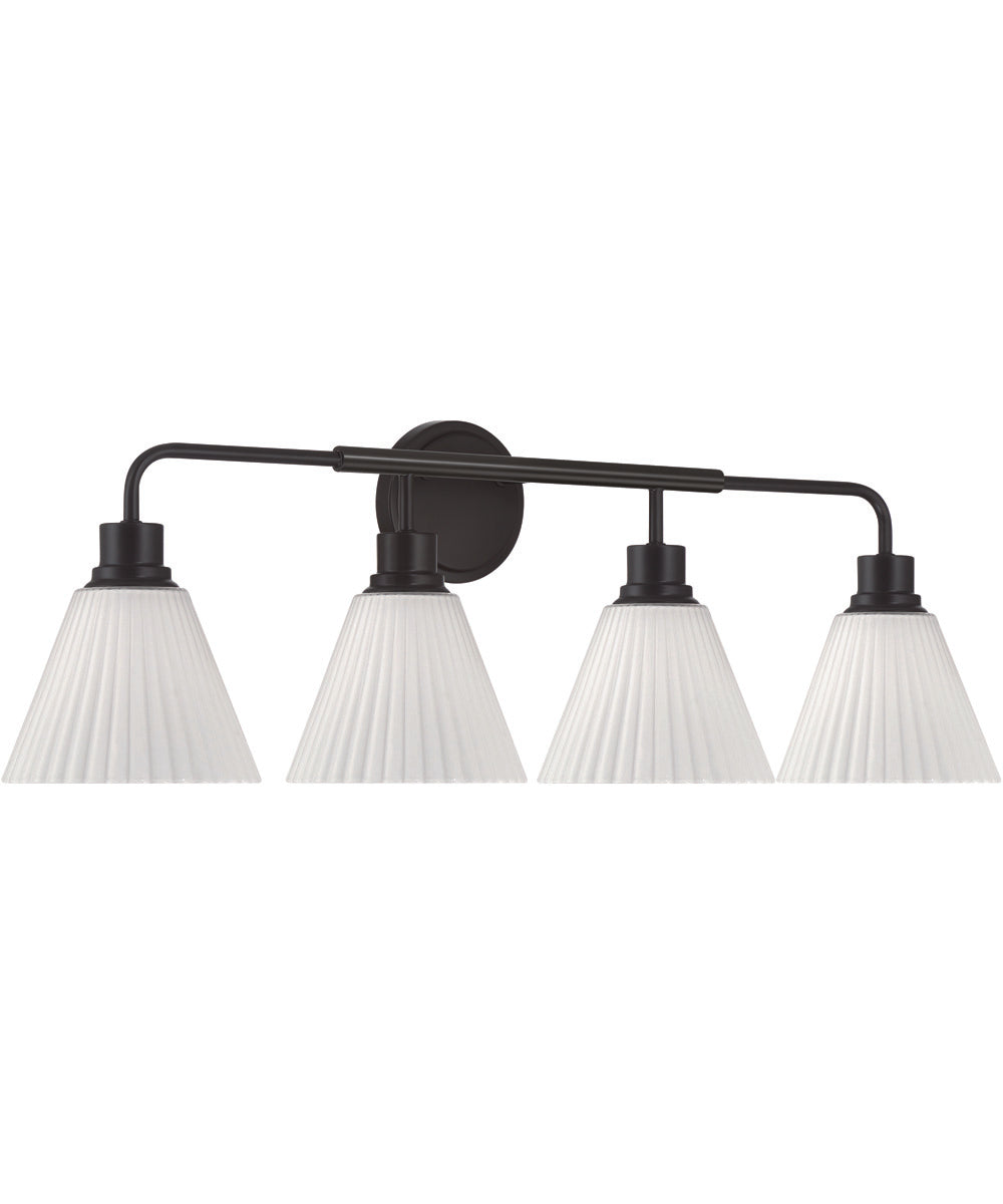 Pleated II 4-Light Lighting Flat Black