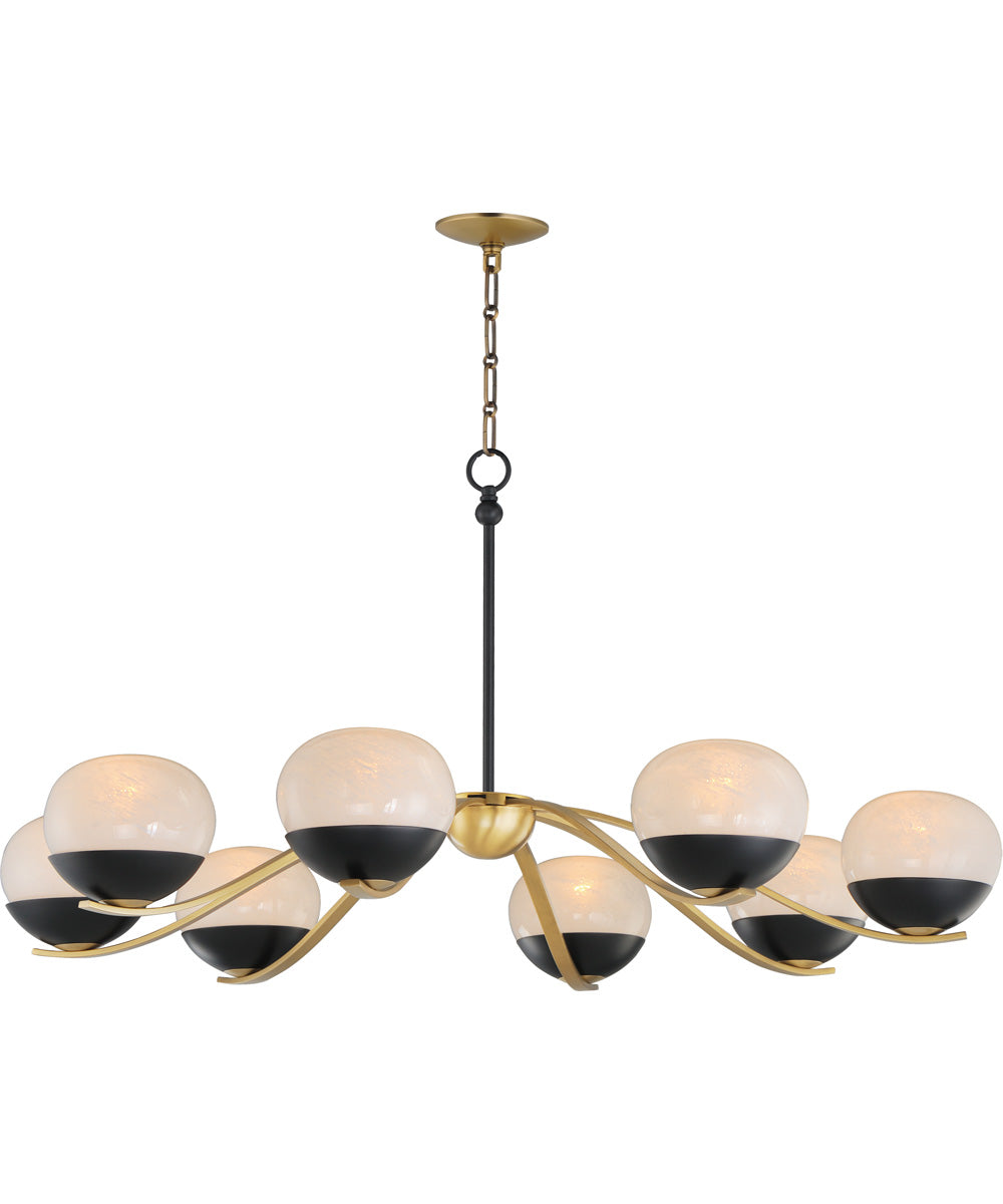 Lucerne 8-Light Chandelier Black / Natural Aged Brass