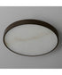 Slab 12 inch LED Alabaster Flush Mount Dark Bronze