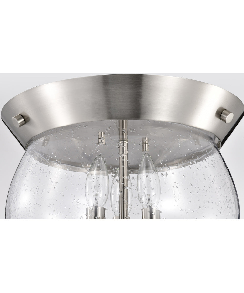 Boliver 3-Light Close-to-Ceiling Brushed Nickel
