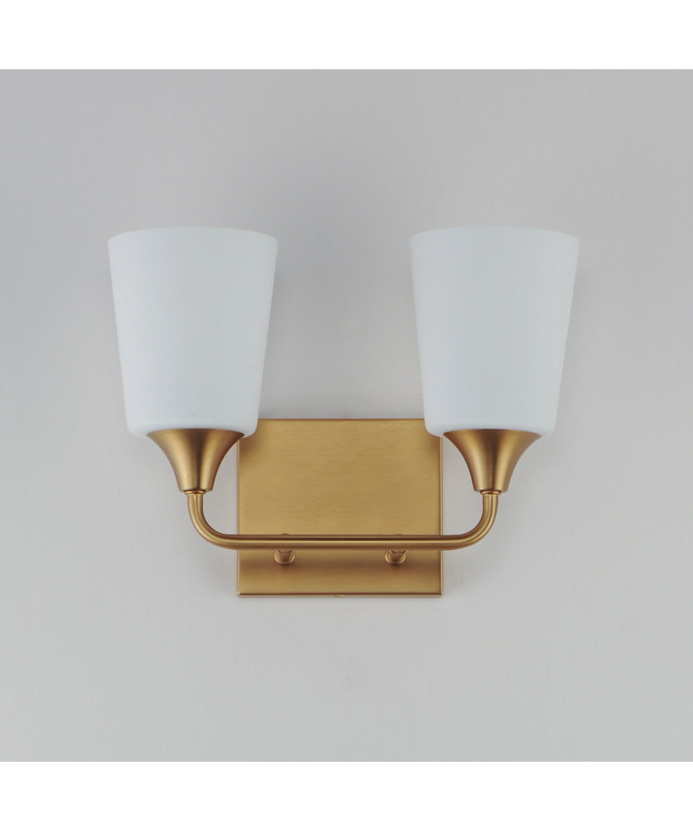 Hudson 2-Light Bath Vanity Natural Aged Brass