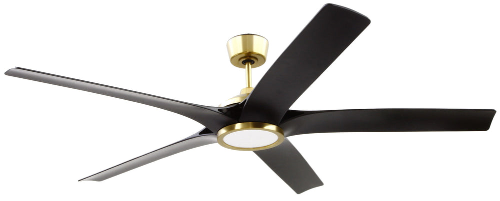 Fonz 65" Indoor Ceiling fan with 5-blades 1-Light Fan Satin Brass