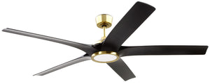 Fonz 65" Indoor Ceiling fan with 5-blades 1-Light Fan Satin Brass
