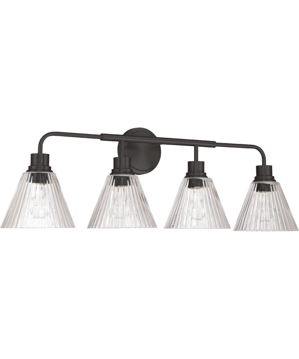 Pleated 4-Light Lighting Flat Black