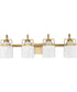 Fessler 4-Light Opal Glass Farmhouse Bath Light Vintage Brass