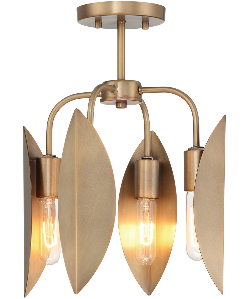 Eden  4 Light Semi Flush  Old Satin Brass