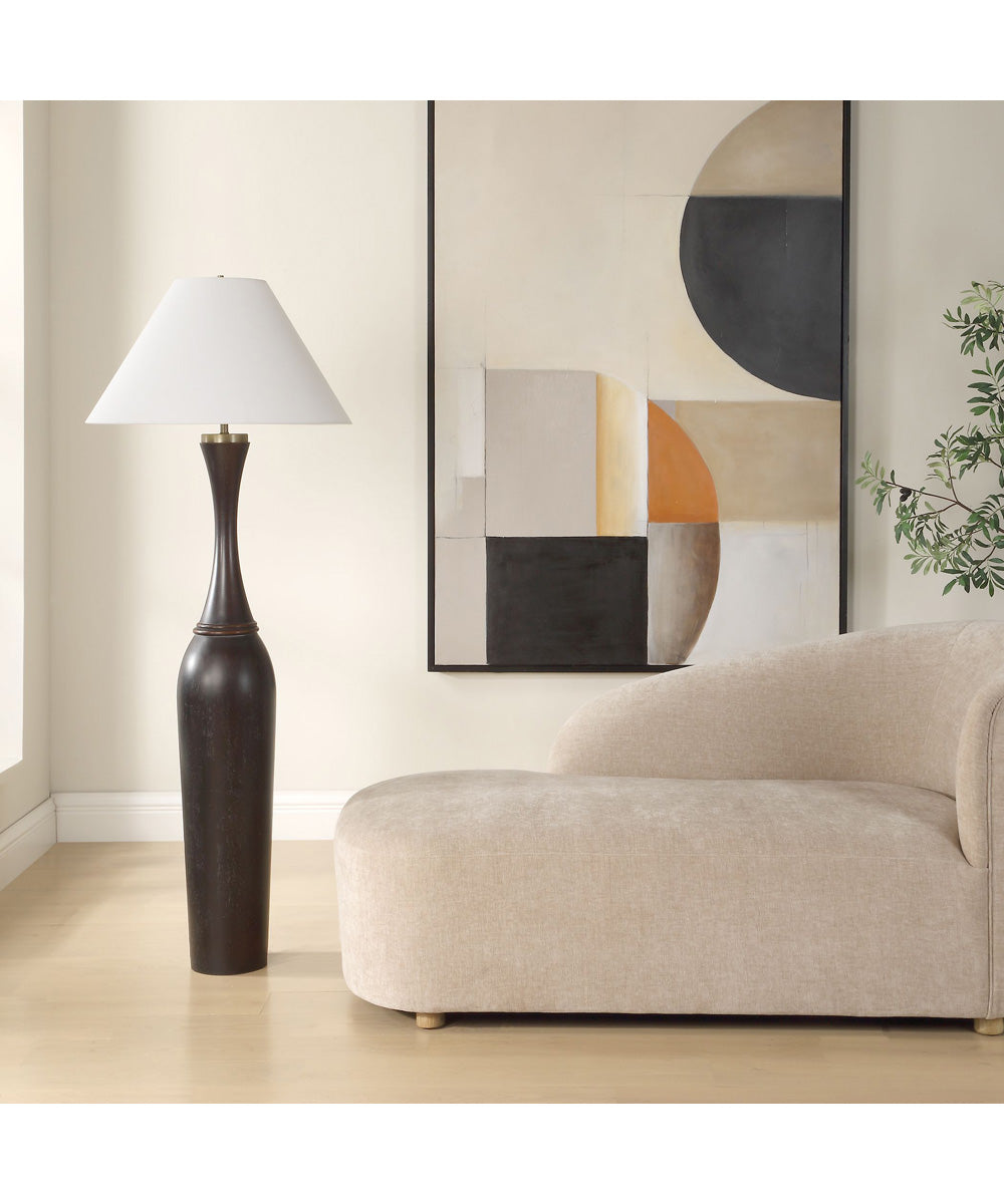 Pravin Dark Wood Floor Lamp