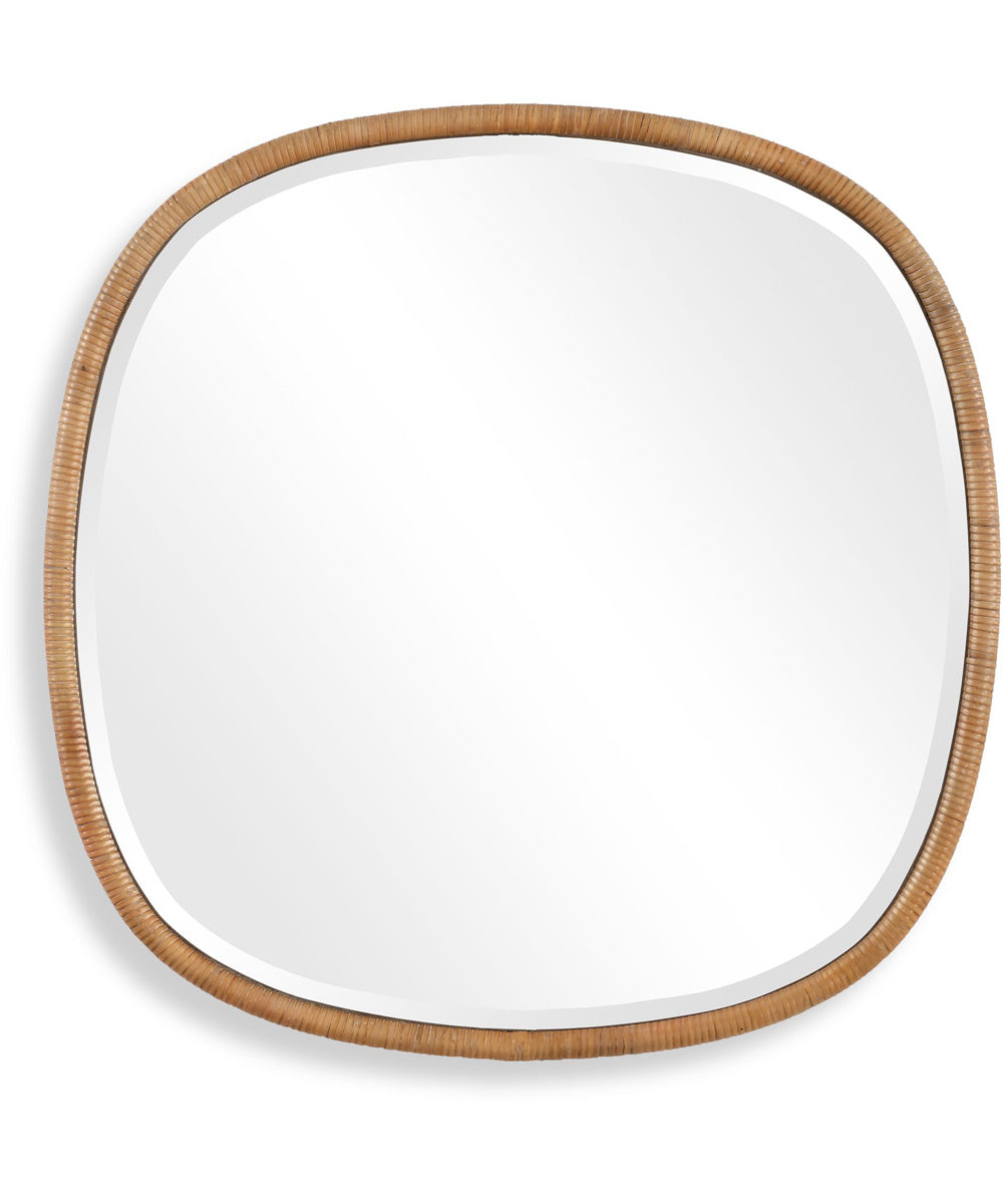 34x34" Wall Mirror in Natural Rattan