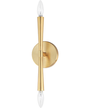 Rome 2-Light Wall Sconce Satin Brass