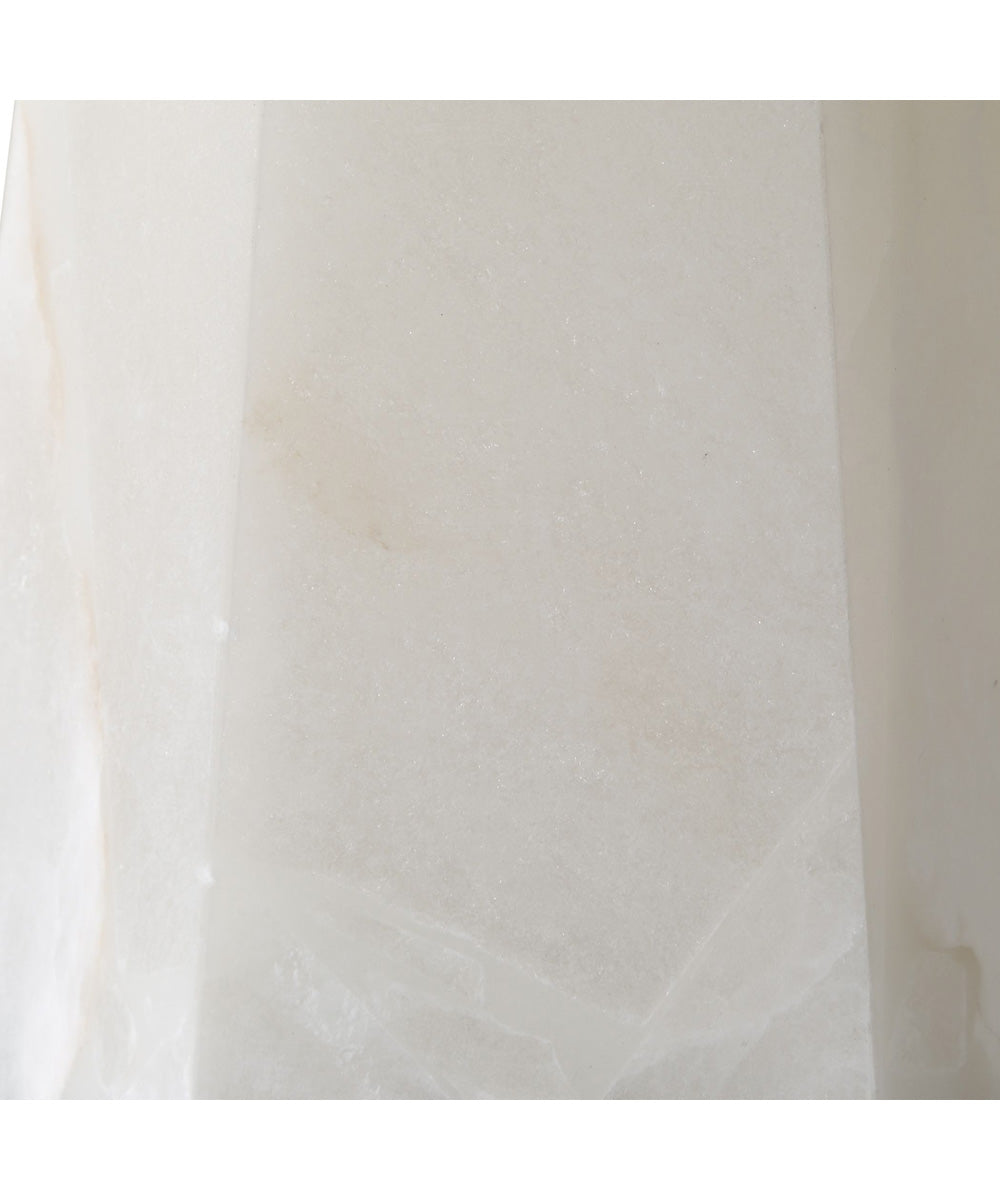 Marble Accent Table Lamp in Cream with Off-White Linen