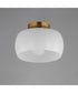 Glazed Flush Mount White/Natural Aged Brass