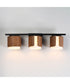 Draughtsman 3-Light Bath Vanity Walnut / Black