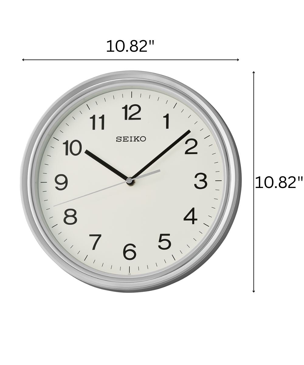 OPEN BOX Wall Clock Oita Metallic Silver Glass Cover