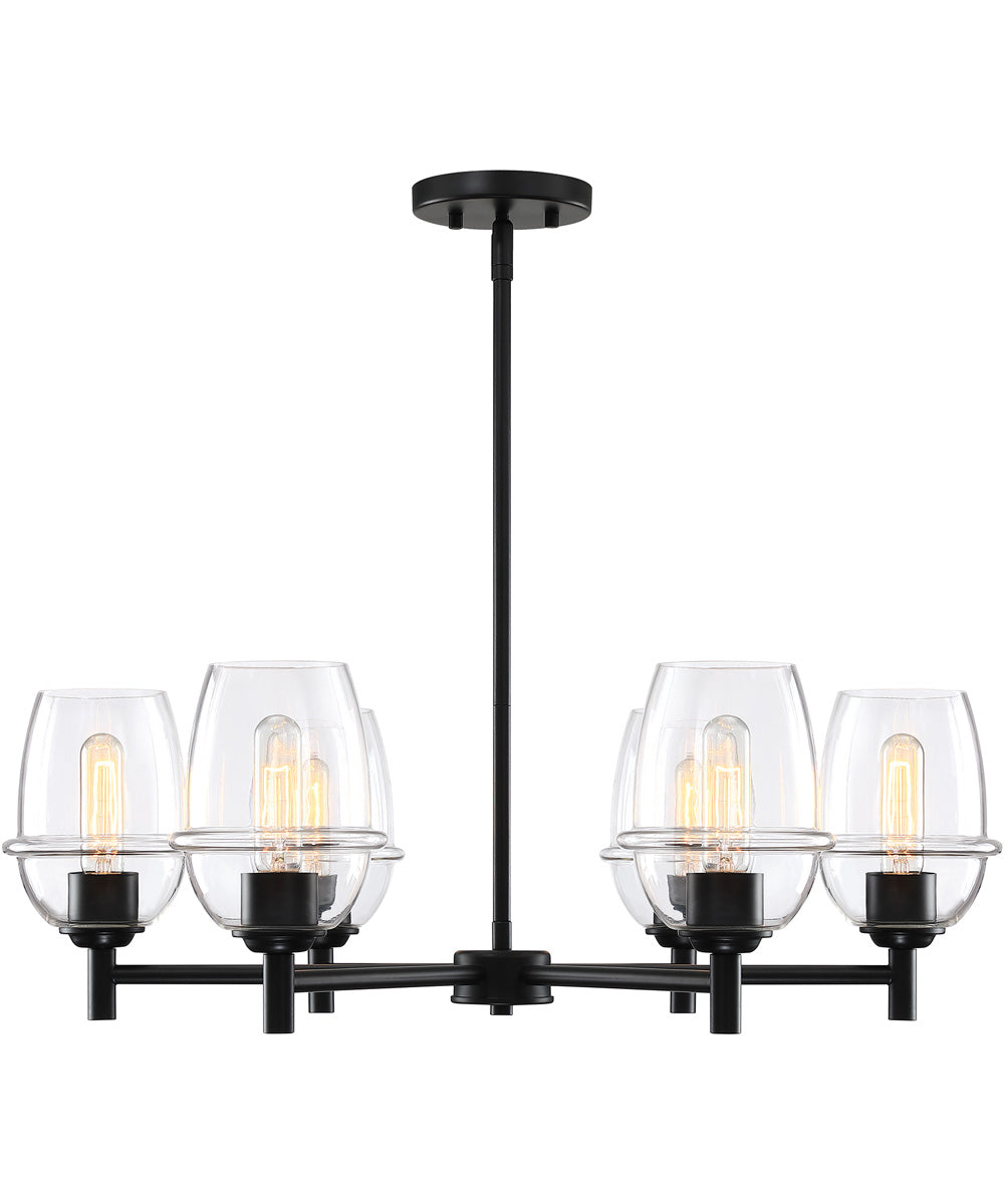 Summer Jazz 6 Light Chandelier Matte Black