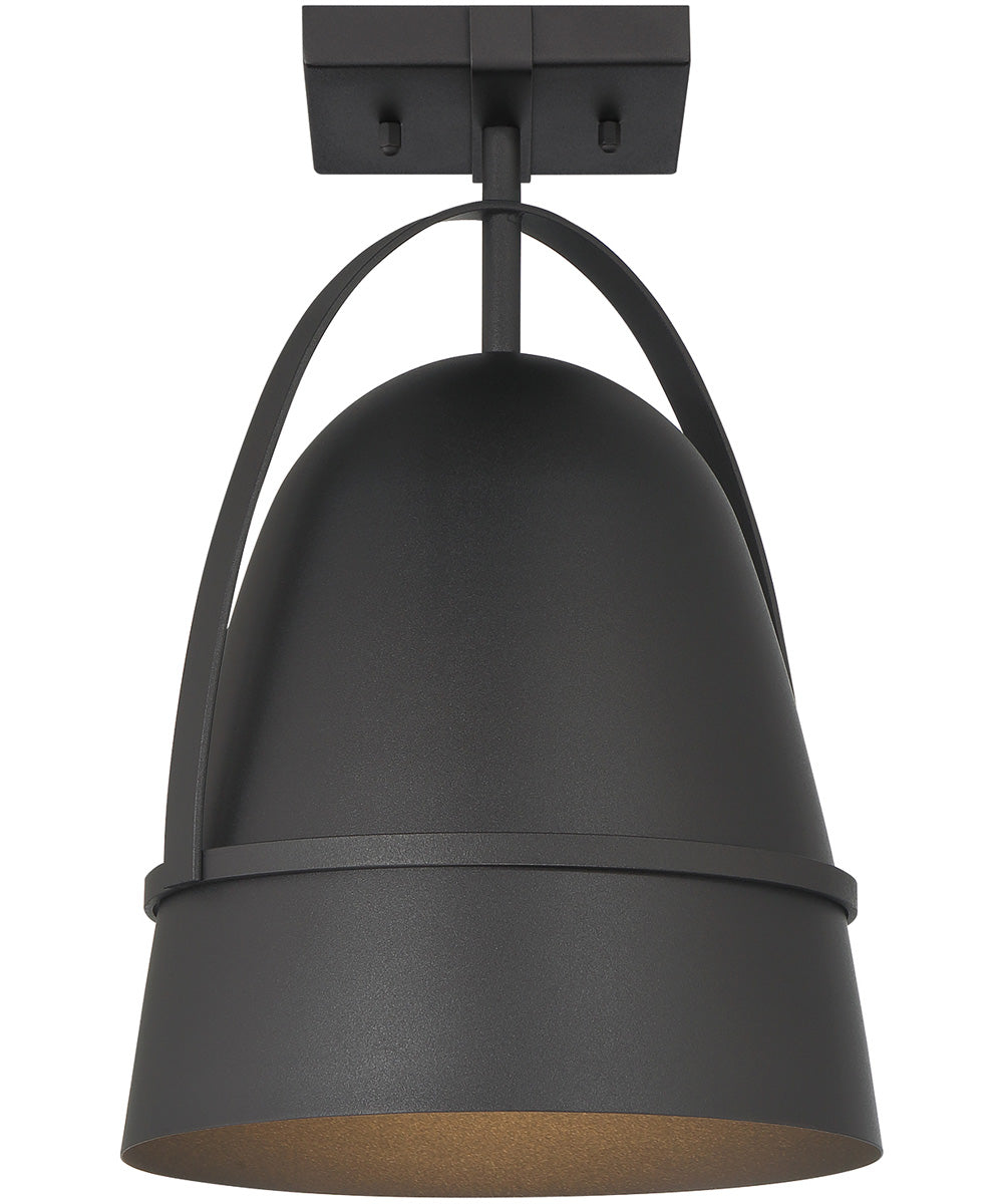 Rue  1 Light Semi Flush  Black