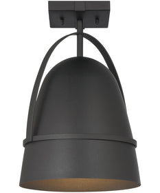Rue  1 Light Semi Flush  Black
