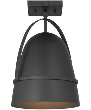 Rue  1 Light Semi Flush  Black