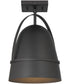 Rue  1 Light Semi Flush  Black