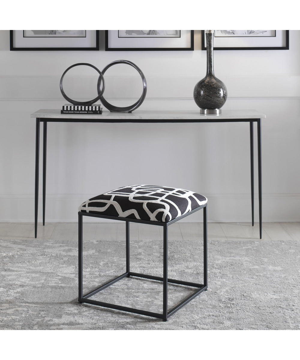 Twists And Turns Fabric Accent Stool