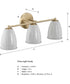 Biba 3 Light Vanity Brushed Gold