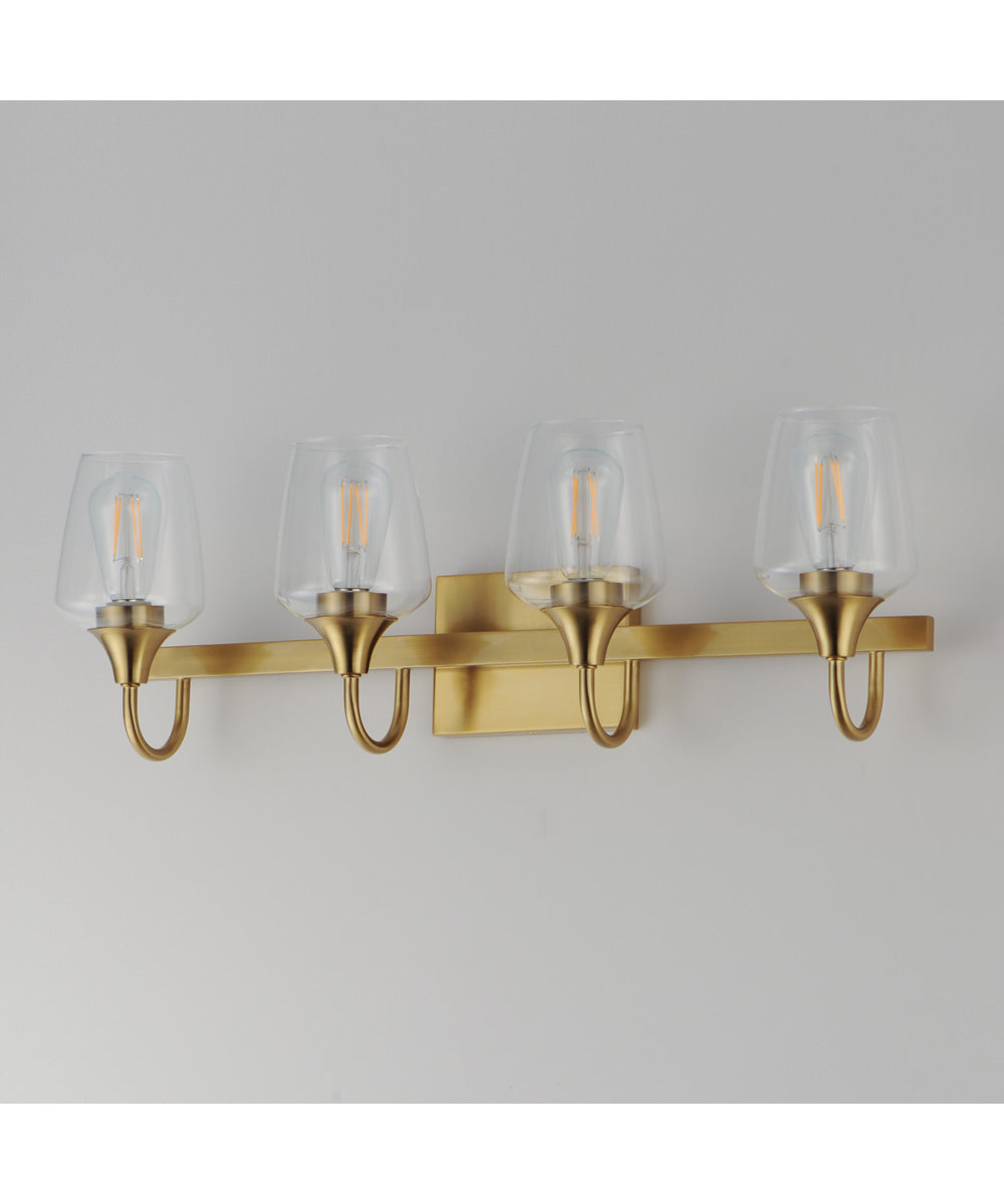 Goblet 4-Light Wall Sconce Natural Aged Brass