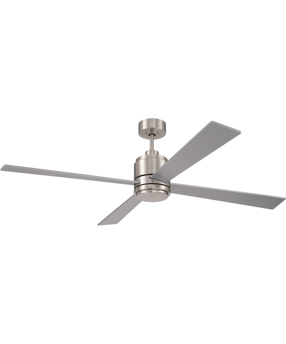 McCoy 60" 4-blade ceiling fan with 2-wire HW wall control 1-Light Fan Brushed Polished Nickel