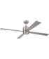 McCoy 60" 4-blade ceiling fan with 2-wire HW wall control 1-Light Fan Brushed Polished Nickel
