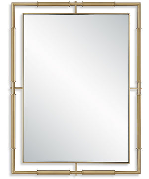 It's All Connected Rectangle Brass Mirror