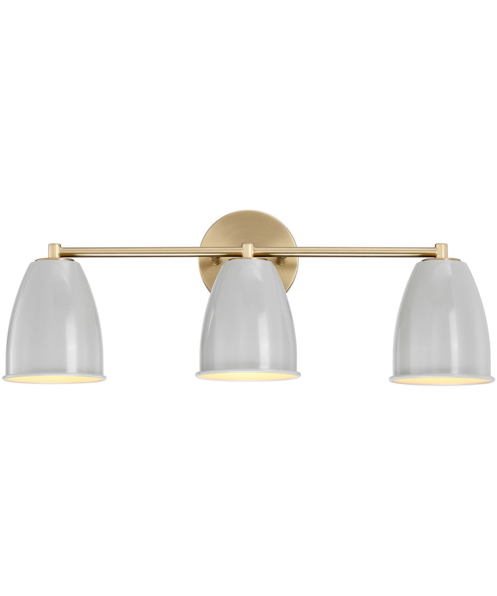 Biba 3 Light Vanity Brushed Gold