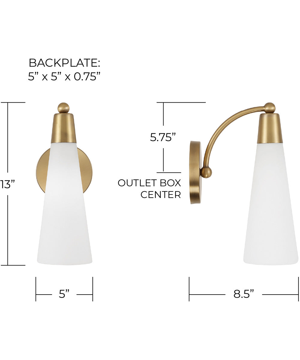 Tess 1-Light Sconce Aged Brass