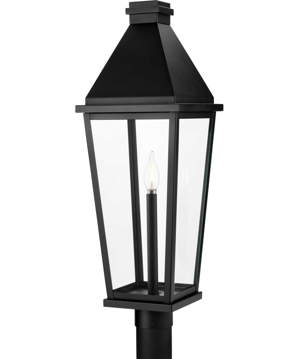 Richmond Hill 1-Light Clear Glass Modern Farmhouse Outdoor Post Light Textured Black
