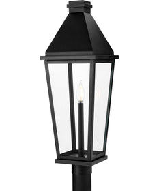 Richmond Hill 1-Light Clear Glass Modern Farmhouse Outdoor Post Light Textured Black