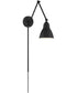 Fulton 1-Light Plug In Portable Wall Matte Black, 6"W