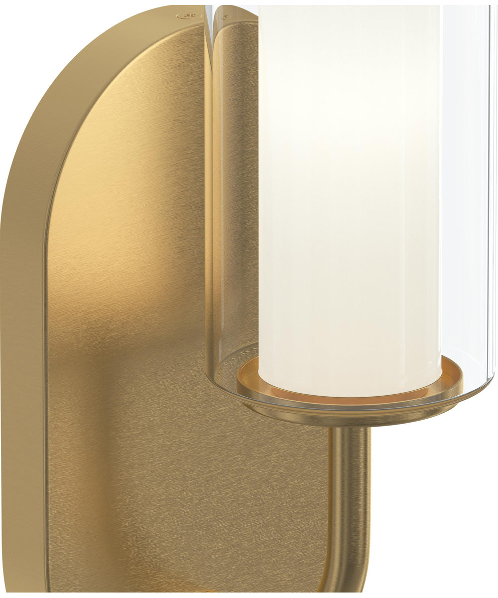 Mack 1-Light Wall Sconce with Layered Glass Shade Brushed Gold